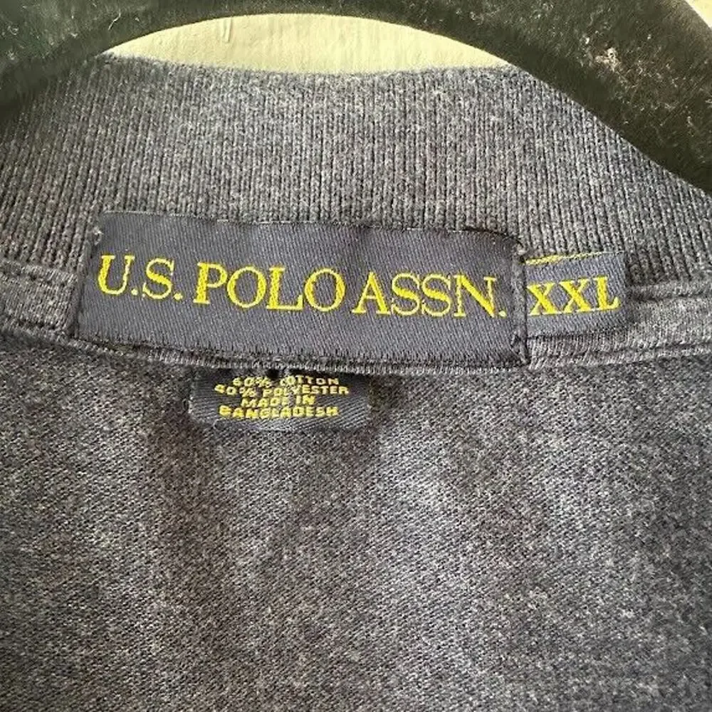 US Polo Association Shirt Mens XXL Embroidered Logo Blue Short Sleeve Polo - Picture 3 of 5